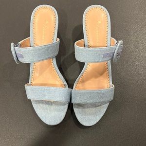Anthropologie Denim Sandals Size 8M